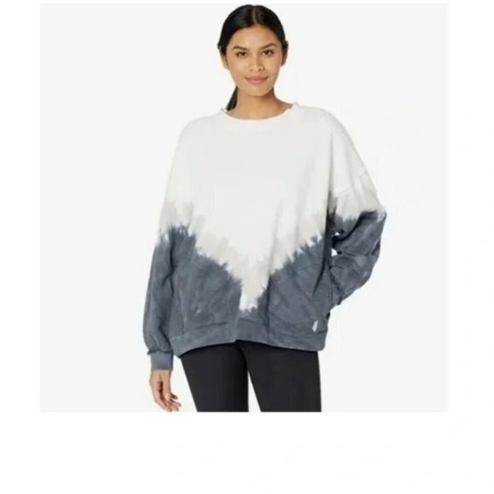 Free People Movement Medium Oversize Long Sleeve Tye Dye Sweatshirt Pockets | J1